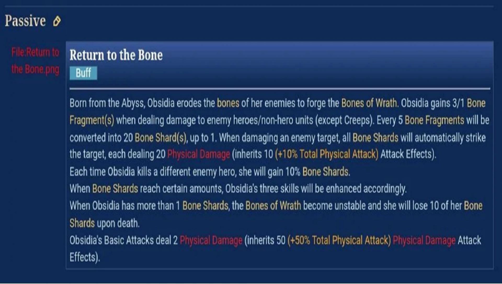 Obsidia's passive skill description (Image via Moonton Games)
